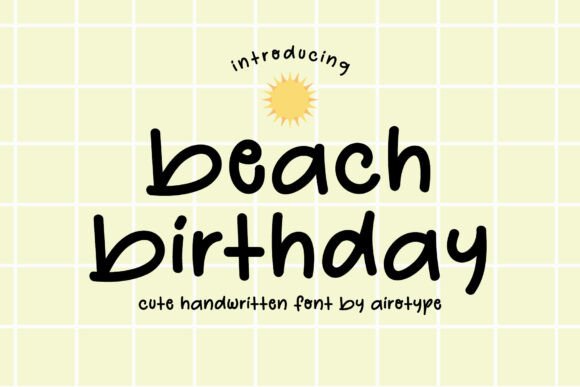 Beach Birthday Font for Web Design